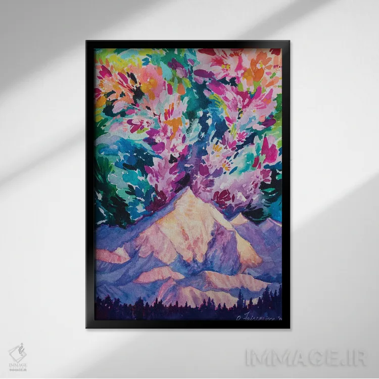 تابلو جادو بالای کوه اثر آندریا فِیرفرویس - نمای قابدار مشکی