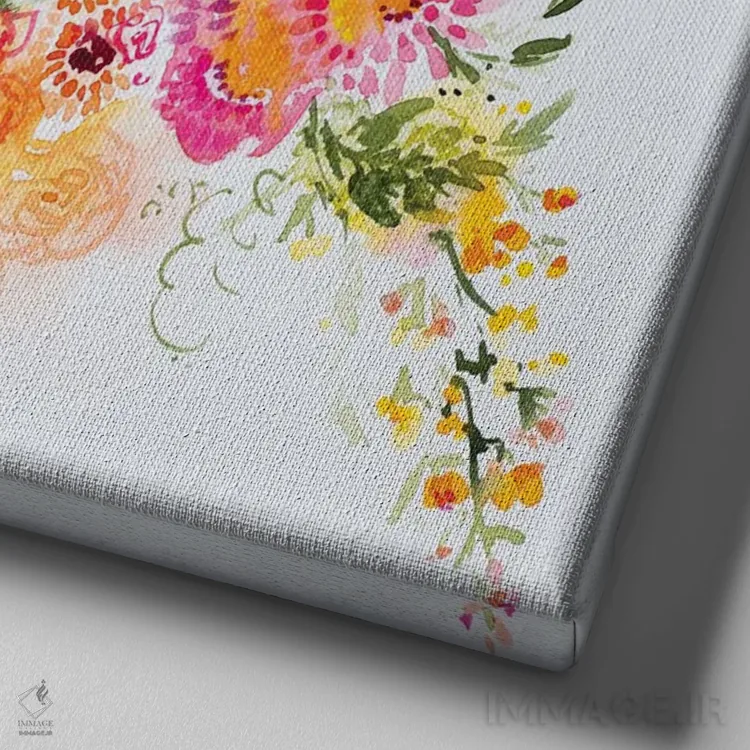 تابلو گلهای بازیگوش اثر آندریا فِیرفرویس - نمای نزدیک بافت بوم