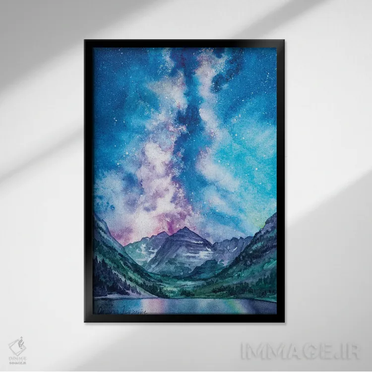 تابلو کهکشان راه شیری بر فراز مارون بلز اثر آندریا فِیرفرویس - نمای قابدار مشکی