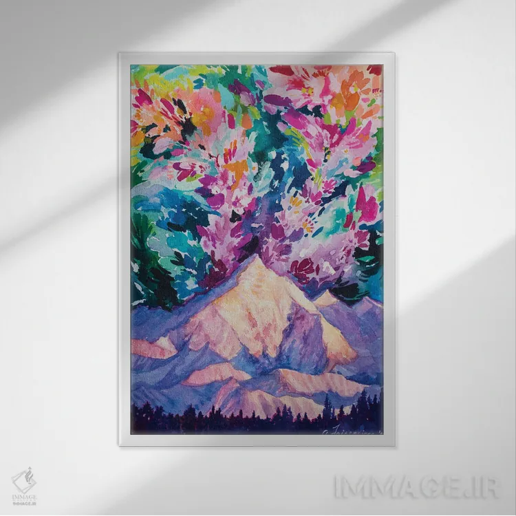 تابلو جادو بالای کوه اثر آندریا فِیرفرویس - نمای قابدار سفید