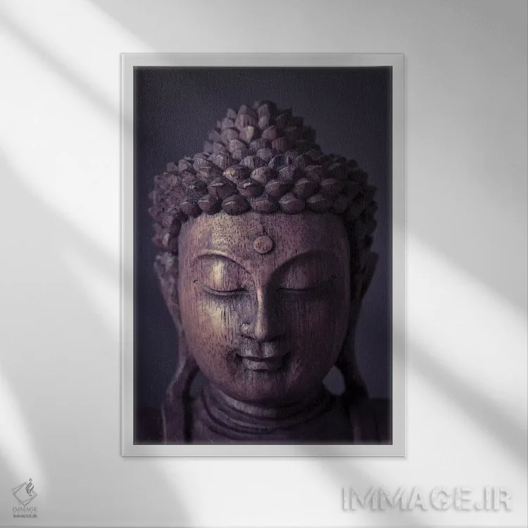 تابلو بودا چهارم اثر آصاف فرانک - نمای قابدار سفید