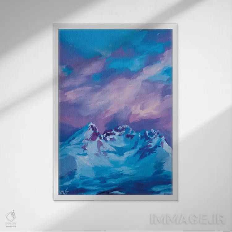 تابلو مطالعهٔ کوه دوم اثر آندریا فِیرفرویس - نمای قابدار سفید