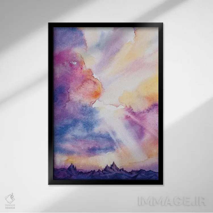 تابلو قلهها اثر آندریا فِیرفرویس - نمای قابدار مشکی