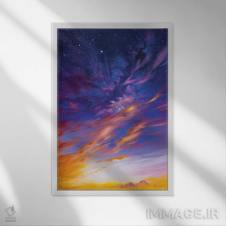 تابلو درخشش قله لانگز اثر آندریا فِیرفرویس - نمای قابدار سفید