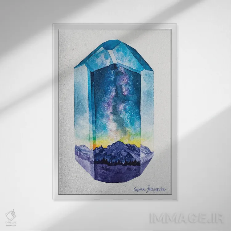 تابلو کوه کهکشان راه شیری اثر آندریا فِیرفرویس - نمای قابدار سفید