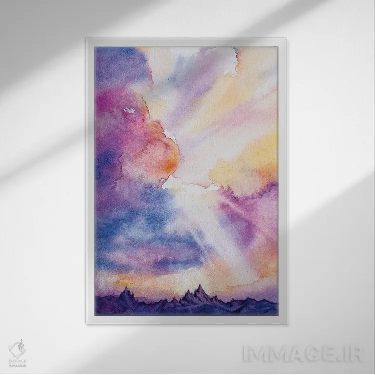 تابلو قلهها اثر آندریا فِیرفرویس - نمای قابدار سفید