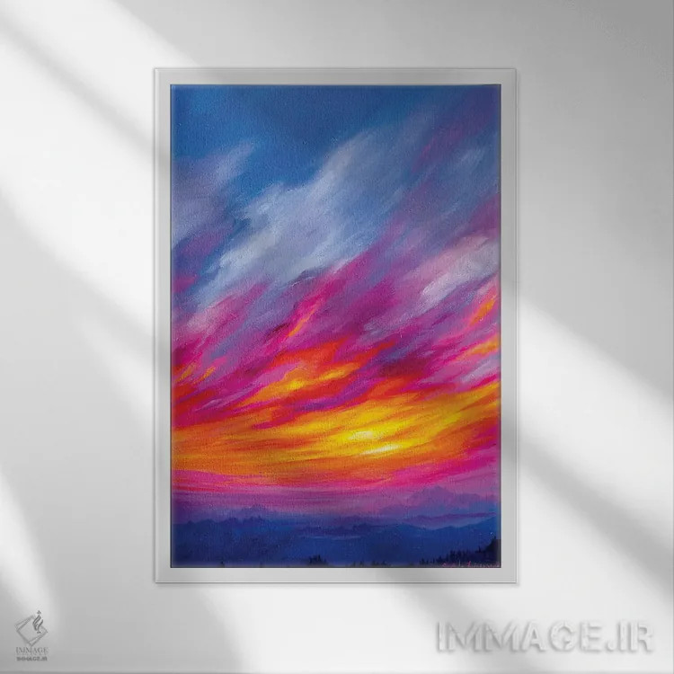 تابلو لایههای بنفش اثر آندریا فِیرفرویس - نمای قابدار سفید