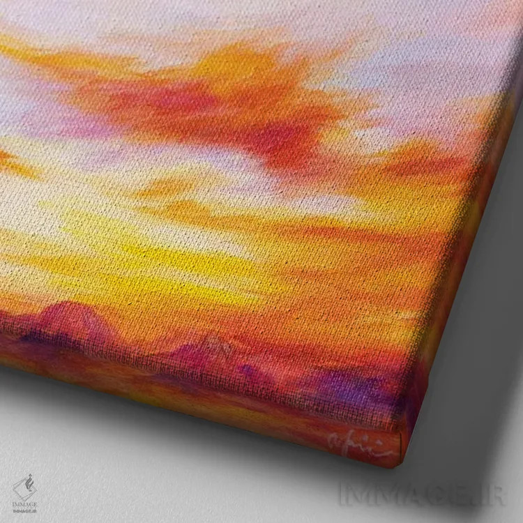 تابلو رشته کوه (یا تپه ماهور) اثر آندریا فِیرفرویس - نمای نزدیک بافت بوم