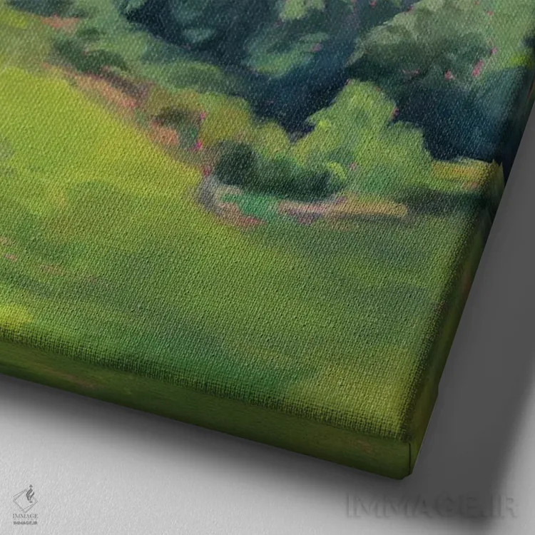 تابلو درختان بید اثر آندریا فِیرفرویس - نمای نزدیک بافت بوم