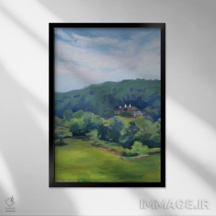 تابلو درختان بید اثر آندریا فِیرفرویس - نمای قابدار مشکی