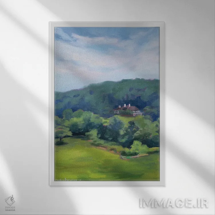 تابلو درختان بید اثر آندریا فِیرفرویس - نمای قابدار سفید