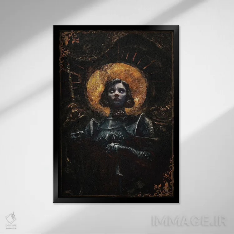 تابلو ژان دارک اثر اناتو فینستارک - نمای قابدار مشکی