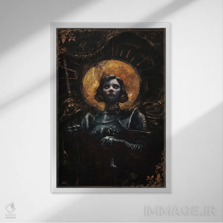 تابلو ژان دارک اثر اناتو فینستارک - نمای قابدار سفید