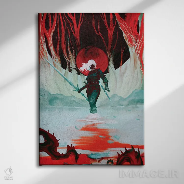 تابلو دختر خورشیدگرفتگی اثر اناتو فینستارک - نمای روبهرو روی دیوار