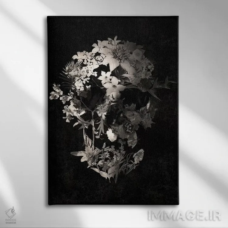 تابلو جمجمه بهاری اثر علی گولچ - نمای روبهرو روی دیوار