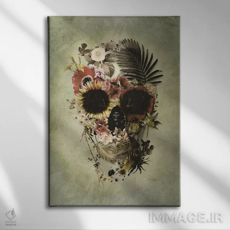 تابلو جمجمه باغی روشن اثر علی گولچ - نمای روبهرو روی دیوار