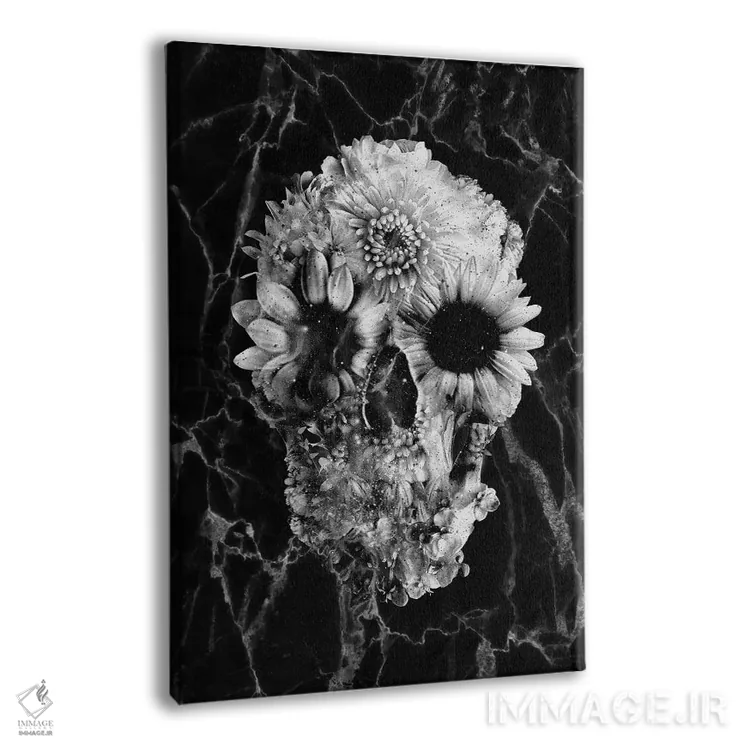 تابلو جمجمه گلدار شماره ۲ اثر علی گولچ - نمای پرسپکتیو محصول