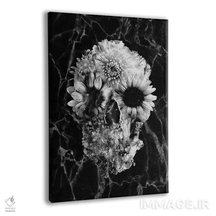 تابلو جمجمه گلدار شماره ۲ اثر علی گولچ - نمای پرسپکتیو محصول