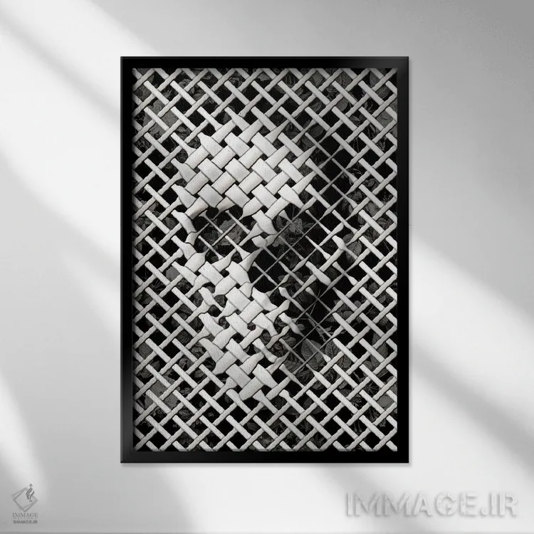 تابلو حصیر اثر علی گولچ - نمای قابدار مشکی