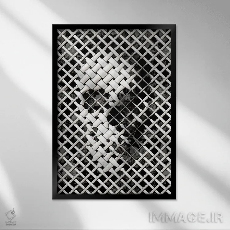 تابلو حصیر اثر علی گولچ - نمای قابدار مشکی