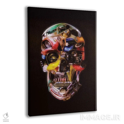 تابلو جمجمه هاتراد تیره (Hotrod: اتومبیل تیونینگ شده) اثر علی گولچ - نمای پرسپکتیو محصول