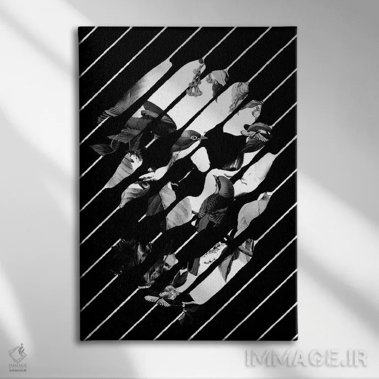 تابلو خاطره سیاه و سفید شماره ۱ اثر علی گولچ - نمای روبهرو روی دیوار