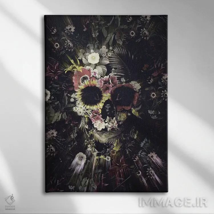 تابلو جمجمه باغی اثر علی گولچ - نمای روبهرو روی دیوار