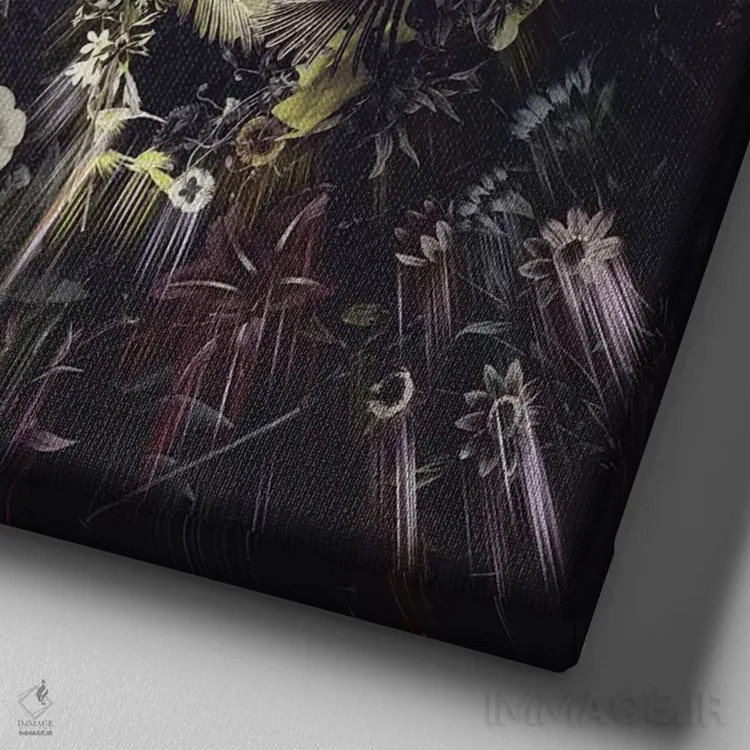 تابلو جمجمه باغی اثر علی گولچ - نمای نزدیک بافت بوم