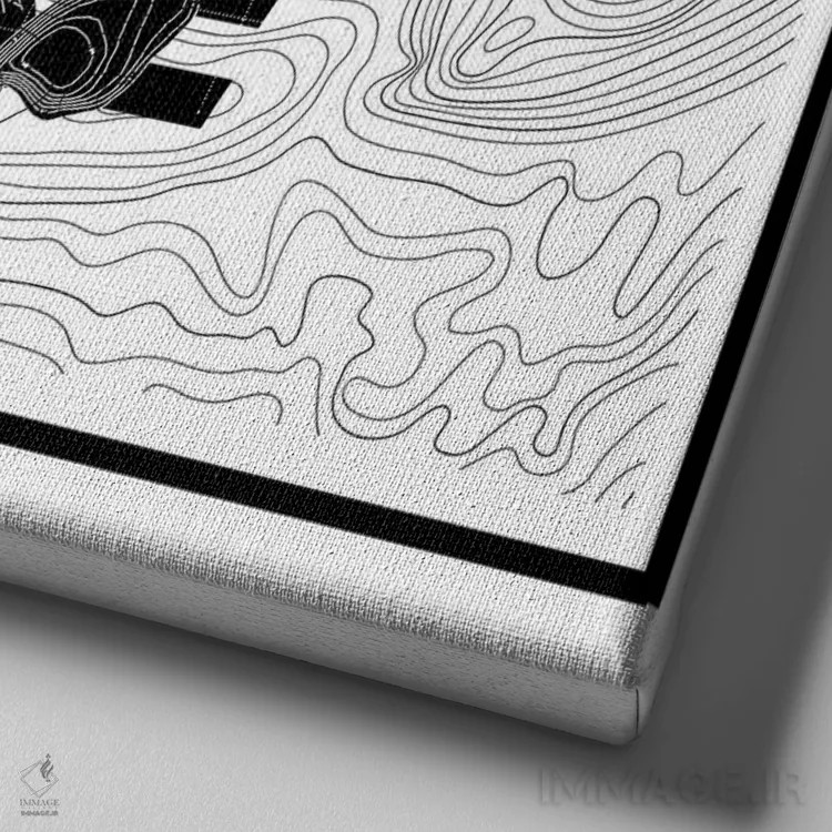 تابلو نقشه کاوش اثر علی گولچ - نمای نزدیک بافت بوم