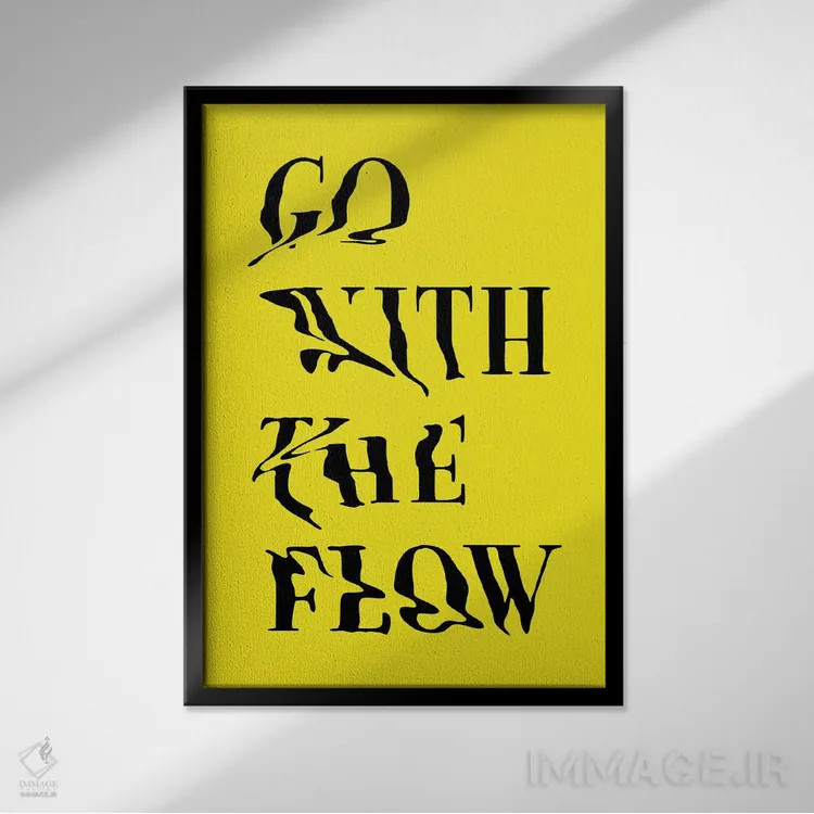 تابلو با جریان همراه شو اثر علی گولچ - نمای قابدار مشکی