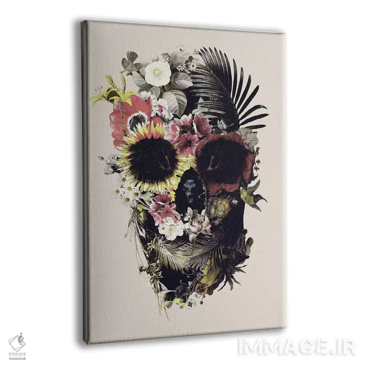 تابلو جمجمه باغی بژ اثر علی گولچ - نمای پرسپکتیو محصول