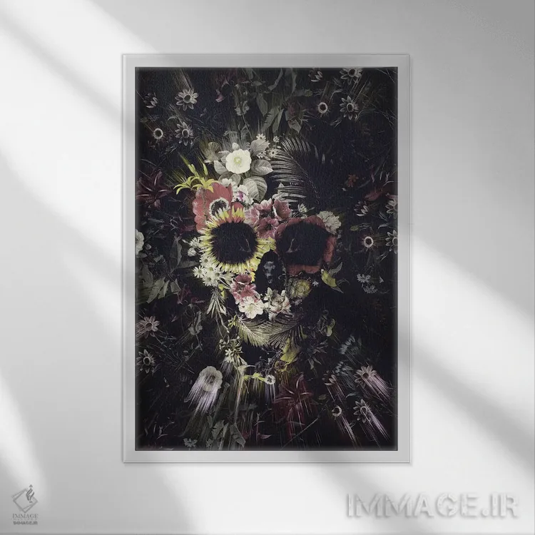 تابلو جمجمه باغی اثر علی گولچ - نمای قابدار سفید