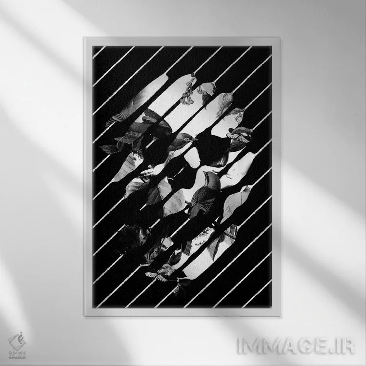 تابلو خاطره سیاه و سفید شماره ۱ اثر علی گولچ - نمای قابدار سفید