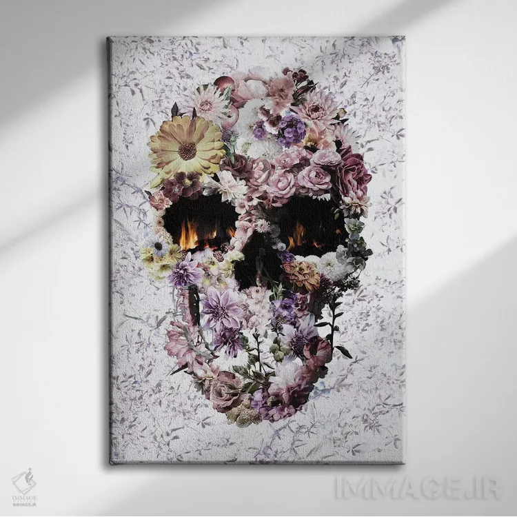 تابلو جمجمه تپهای اثر علی گولچ - نمای روبهرو روی دیوار