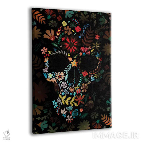 تابلو جمجمه پرگل اثر علی گولچ - نمای پرسپکتیو محصول