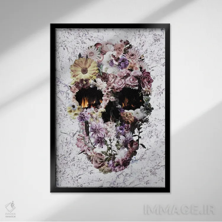 تابلو جمجمه تپهای اثر علی گولچ - نمای قابدار مشکی