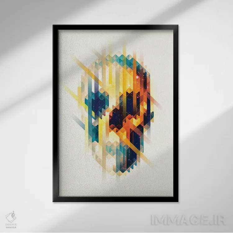 تابلو پرتره جمجمه لاوا اثر علی گولچ - نمای قابدار مشکی