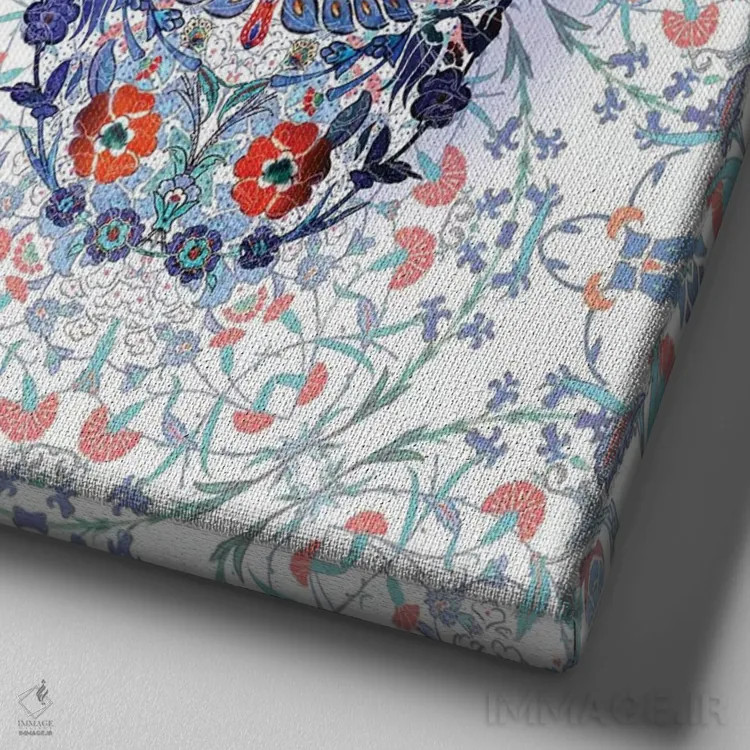 تابلو پرتره جمجمه چینی اثر علی گولچ - نمای نزدیک بافت بوم