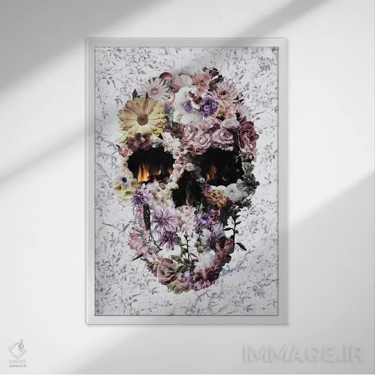 تابلو جمجمه تپهای اثر علی گولچ - نمای قابدار سفید