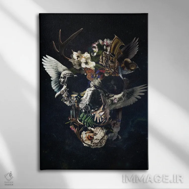 تابلو جمجمه داستانی اثر علی گولچ - نمای روبهرو روی دیوار