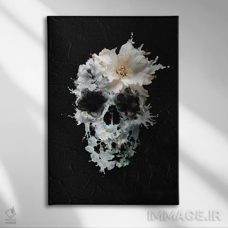 تابلو پاشش شکوفهها اثر علی گولچ - نمای روبهرو روی دیوار