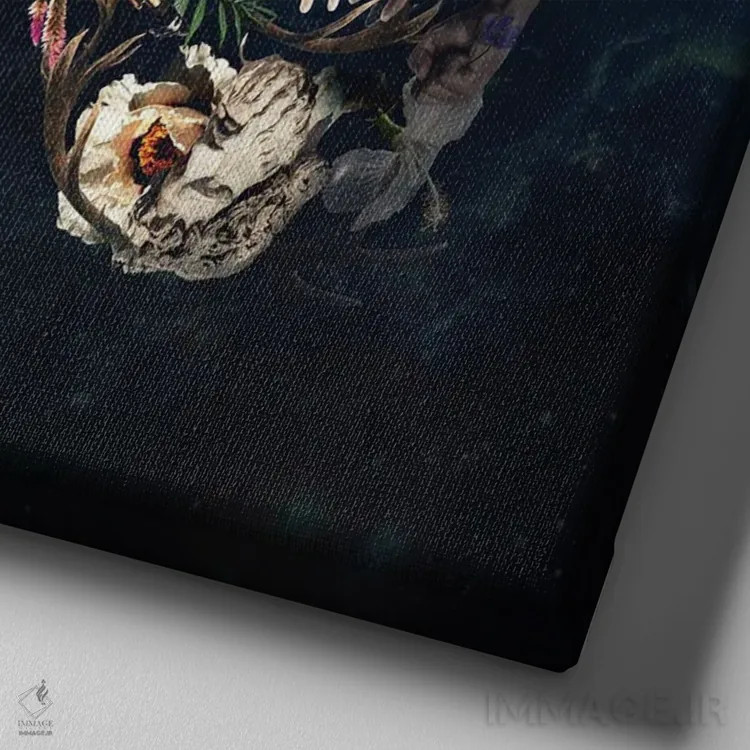 تابلو جمجمه داستانی اثر علی گولچ - نمای نزدیک بافت بوم