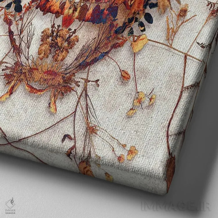 تابلو جمجمه ظریف اثر علی گولچ - نمای نزدیک بافت بوم