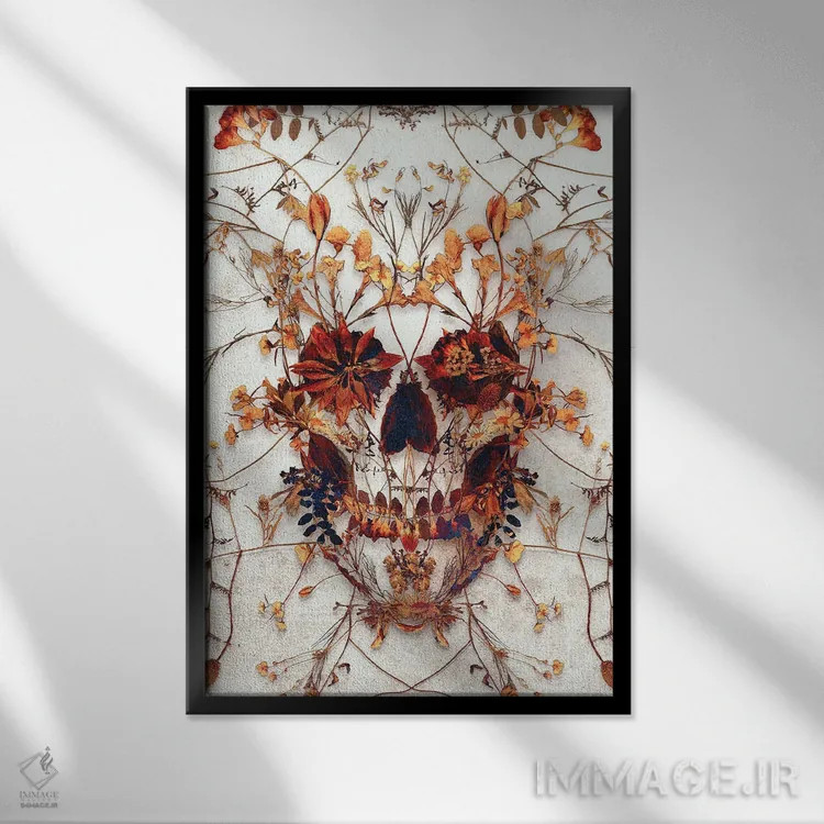 تابلو جمجمه ظریف اثر علی گولچ - نمای قابدار مشکی