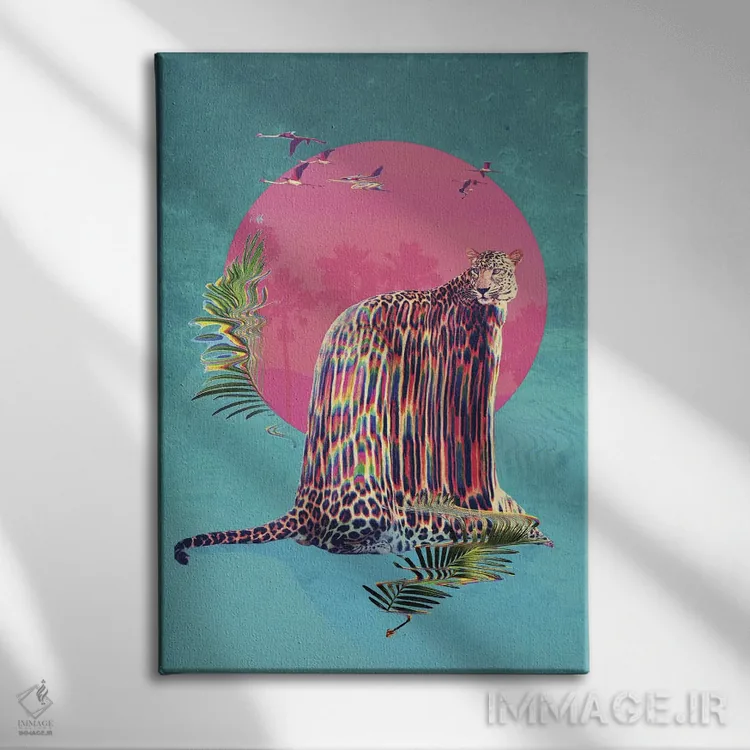 تابلو پلنگ خالدار (جگوار) اثر علی گولچ - نمای روبهرو روی دیوار