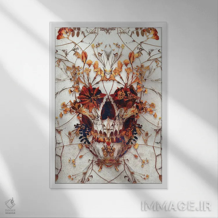 تابلو جمجمه ظریف اثر علی گولچ - نمای قابدار سفید