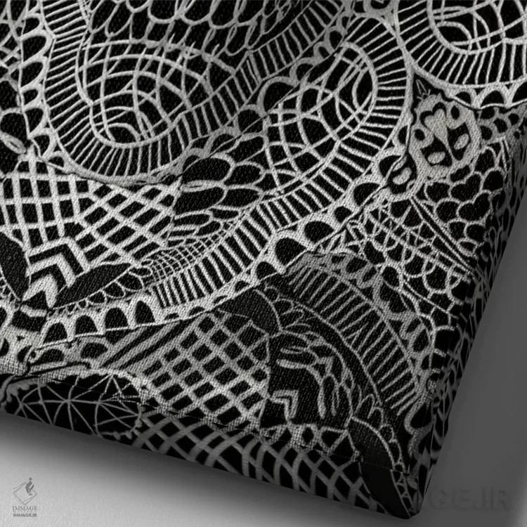 تابلو جمجمه توری اثر علی گولچ - نمای نزدیک بافت بوم