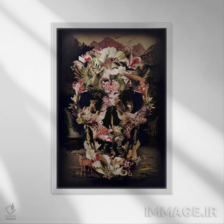 تابلو جمجمه جنگلی اثر علی گولچ - نمای قابدار سفید