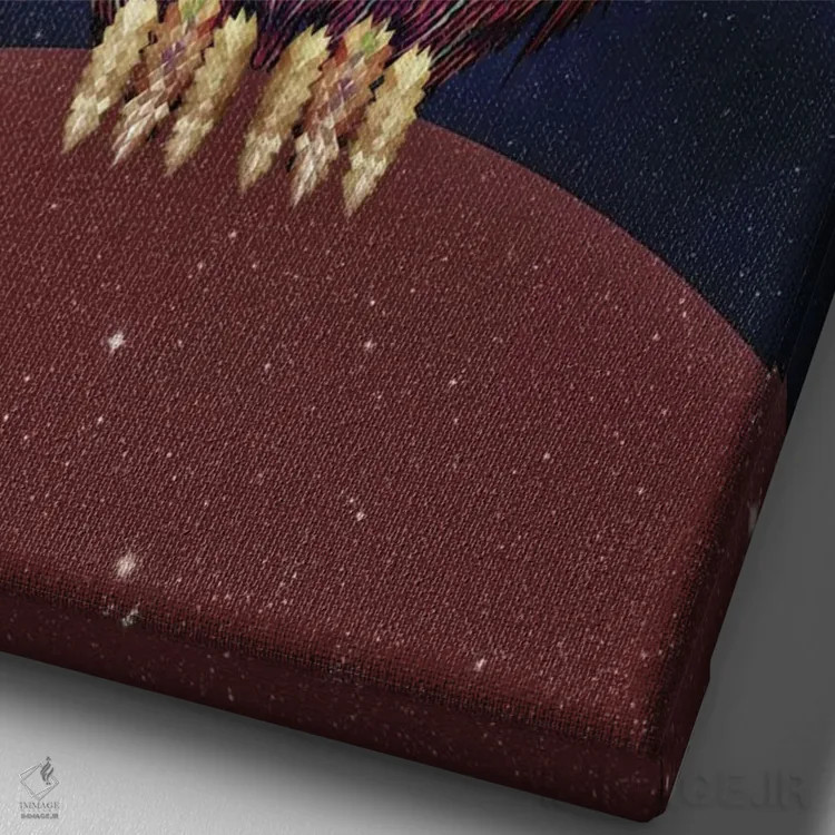 تابلو جغد شماره ۲ اثر علی گولچ - نمای نزدیک بافت بوم