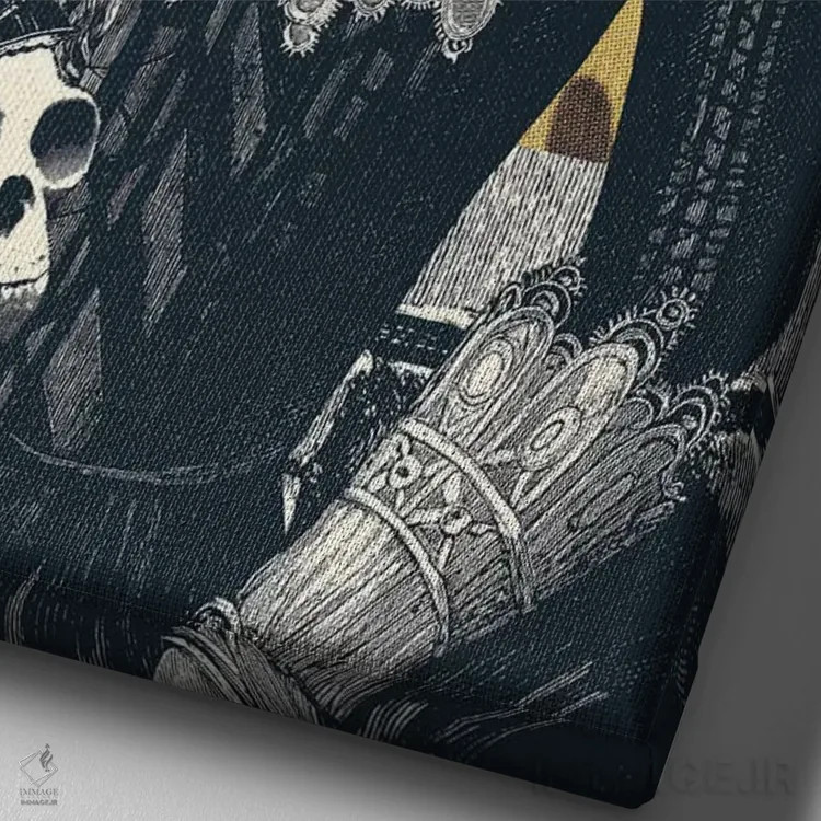 تابلو بانوی محترم اثر علی گولچ - نمای نزدیک بافت بوم